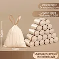 Bolsas de basura con cordón reforzadas, marrón champán, gruesas, 45x50cm, rollos fuertes - 15 Piezas/Paquete / Blanco Crema