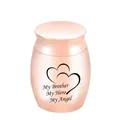 Rose gold mini memorial urn 30x40mm with My Brother My Hero engraved hearts - Brother