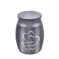 Small grey memorial urn for ashes with My Brother My Hero My Angel text - Brother Style / 30x40mm