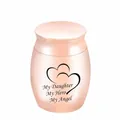 Rose gold mini cremation urn for daughter ashes with heart and hero engraving - Daughter (Daughter)