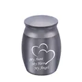 Small 30x40mm stainless steel cremation urn for Aunt featuring a heart engraving - Aunt Style (K1008) / 30x40mm