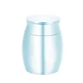 Miniature silver stainless steel pet cremation urn jar 30x40mm for memorial keepsakes - 30x40mm / Sky Blue