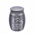 Small gray stainless steel memorial urn engraved with My Grandma My Hero My Angel - Grandma Style / 30x40mm