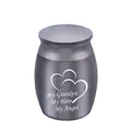 Miniature stainless steel cremation urn for grandpa memorial with hearts 30x40mm - Grandpa Style / 30x40mm