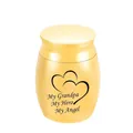 Golden memorial cremation urn for ashes featuring double hearts and grandpa engraving. - Grandpa (Gold)