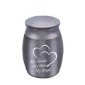 Mini grey stainless steel memorial cremation urn with My Mama My Hero My Angel engraving - Mama Style / 30x40mm