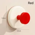 Gancho de ventosa rojo con base blanca para organizar la pared del baño y cocina - 1 Pieza / Rojo
