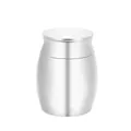 Silver stainless steel pet cremation urn for ashes 30x40mm small keepsake memorial jar - 30x40mm / Silver