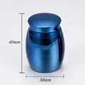 Premium mini blue metallic cremation urn for pet ashes with 40mm height and 30mm width - Blue