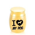 Golden pet memorial cremation urn 40x30mm with I Love My Dog heart design engraving - 40*30mm / Gold