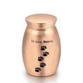 Rose gold memorial urn for pets or loved ones with paw prints and In Love Memory - 25*16mm / Rose Gold