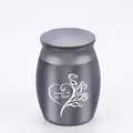 Μικρή γκρι αναμνηστική τεφροδόχος από ανοξείδωτο χάλυβα για στάχτες κατοικίδιων - 40*30mm / Μαύρο