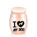 Rose gold small pet cremation urn with 'I Love My Dog' heart engraving - 40*30mm / Rose Gold