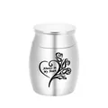 Pequeña urna de acero inoxidable para mascotas con grabado de Always in My Heart - 40*30mm / Plateado