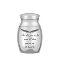 Silver stainless steel pet cremation urn featuring engraved guardian wings and text - 25*16mm / Silver