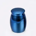Premium small blue metallic pet cremation urn for dogs and cats memorial keepsake jar - 30x40mm / Blue
