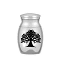 Urna de cremación de acero inoxidable plateado con un diseño de árbol de la vida negro - 25mm*16mm / Plateado