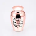 Petite urne cinéraire en or rose pour cendres d'animaux ou d'humains avec gravure - 45x70mm / Or rose