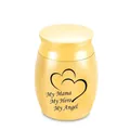 Golden 30x40mm small memorial urn for human or pet ashes with heart engrave - Mama (Gold)