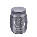 Small grey 40mm memorial cremation urn featuring a heart My Papa engraving design - Papa Style / 30x40mm