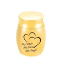 Small golden memorial cremation urn for human pet ashes with heart 'My Sister' engraving - Sister (Gold)