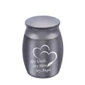 Small grey memorial urn for uncle with My Hero My Angel engraving 30x40mm size - Uncle Style (K1007) / 30x40mm