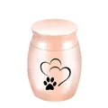 Small rose gold pet memorial cremation urn with heart and paw print design for ashes - Paw Print
