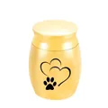 Golden 30*40mm memorial pet cremation urn with elegant heart and paw print design - Paw Print (Gold)