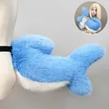 Blue and white plush shark tail cosplay prop for furry costume accessory - Blue