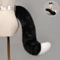Lange zwart-witte wolfstaart van imitatiebont met verstelbare transparante riem cosplay - Wolfsstaart Kleur / Zwart Wit