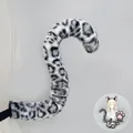 Realistic snow leopard faux fur tail for Halloween animal costume masquerade sets. - Animal Tail (Little Leopard Tail-Gray)