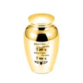 Small golden memorial cremation urn with heart and wings engraving, 45x70mm size - Gold (45x70mm)