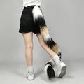 Realistic poseable calico cat tail plush prop for cat girl cosplay and anime fans - Calico Cat Wrapped Tail / Black Camel