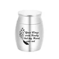Silver stainless steel memorial urn for pet ashes with Your Wings Were Ready engraving - 30x40mm / Silver