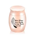 Rose gold small keepsake cremation urn with Your Wings Were Ready text engraving - 30x40mm / Rose Gold