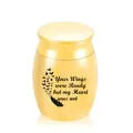 Gold-toned keepsake cremation urn for pet ashes with inspirational memorial quote - 30x40mm / Gold
