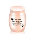 Rose gold small pet cremation urn 30x40mm with memorial quote and paw prints design - 30x40mm / Rose Gold