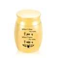 Elegant small golden memorial pet cremation urn for ashes with heart poem design - 30x40mm / Gold