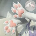 Garras de cosplay fursuit blancas con almohadillas rosas y uñas para disfraces furry - Blanco A