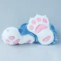 Handmade blue and white furry fursuit animal paw boots for cosplay and performance - Animal Paw Socks / Blue and White