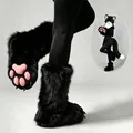 Bottes de pattes de chat fursuit noires faites à la main pour costume de cosplay furry - Noir Earl