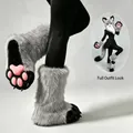 Pattes de fursuit grises faites à la main avec coussinets roses et griffes noires - Gris Noir Earl