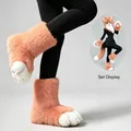 Bottes de pattes de renard en fourrure orange et blanche pour costume cosplay fursuit - Rose Crevette Earl