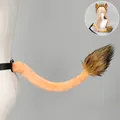Lion ears headband and tail set for Halloween animal cosplay costume accessories - Steppe Lion Tail Only (Brown-Yellow)
