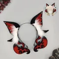 Dark red and black Cthulhu animal ears headband with octopus tentacles cosplay accessory - Siren Beast Ear-Red