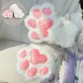 Guantes gigantes de patas de gato blancos con almohadillas rosas para cosplay de fursuit - Estilo Blanco y Rosa (Blanco A) / Talla única
