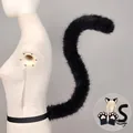 Σετ αξεσουάρ cosplay μαύρης γάτας με ουρά, αυτιά και γάντια πατούσας - Ουρά γάτας / Μαύρο