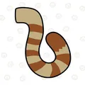 Curled fursuit cat tail prop featuring brown and camel striped pattern for cosplay - Curled Cat Tail / Brown and Camel Striped