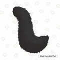 Plush black faux fur wolf tail accessory for fursuit and animal cosplay costumes - Wolf Tail Type B / Black