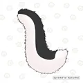 Black and white fursuit wolf tail accessory for cosplay and animal costume performances - Wolf Tail Type B / Black and White
